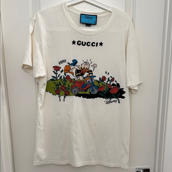 Gucci Cream Tee with Disney Motif